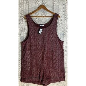 Zenana‎ Women's Romper Shorts Red Rust Speckled- Size 1X